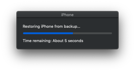 Process of Iphone backup Startted