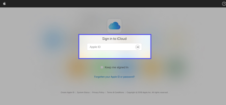 iCloud sign-in